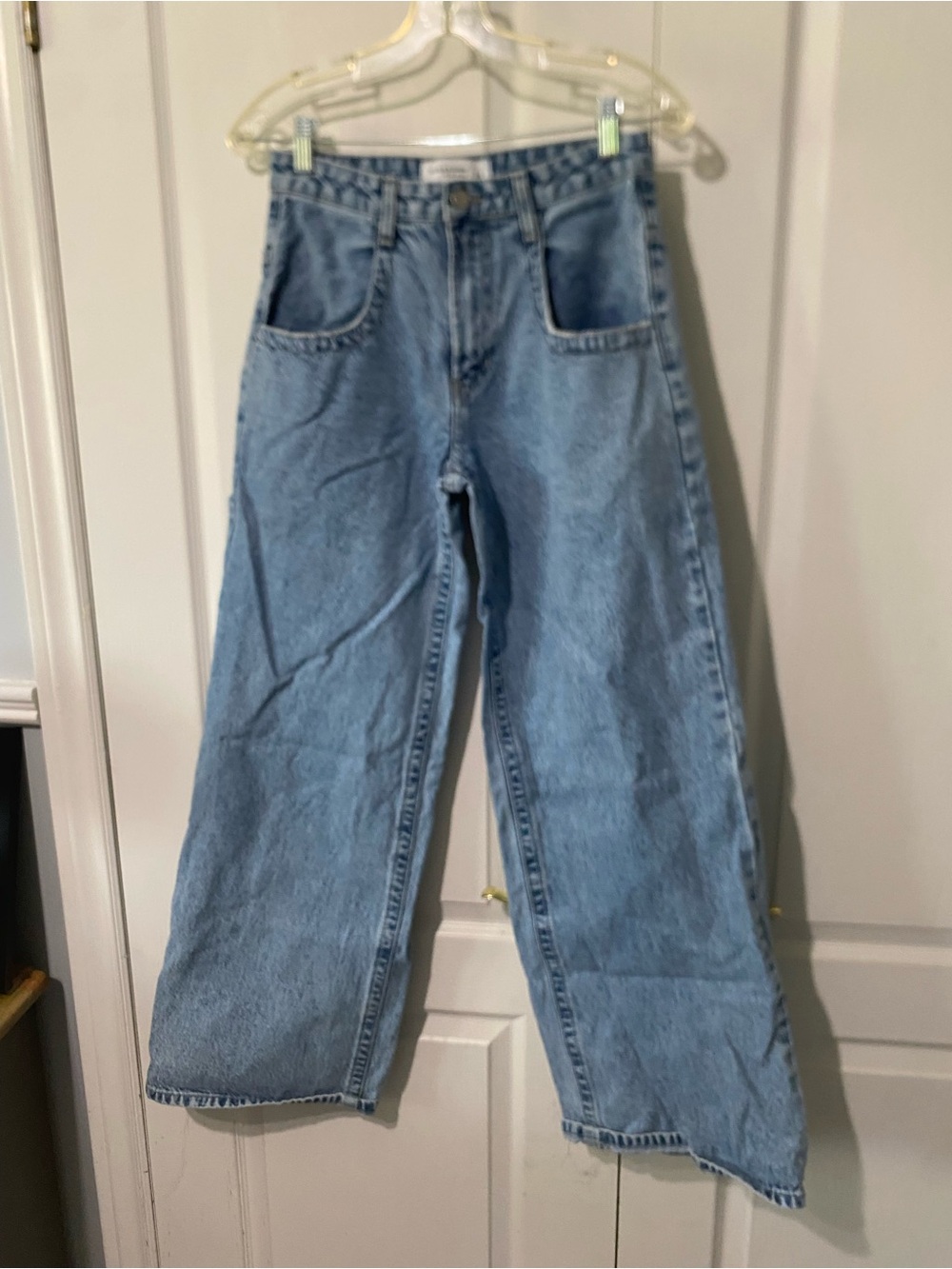 Casual Light Blue Wide Leg Jeans